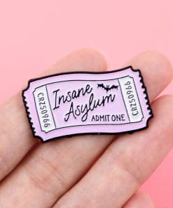 Alternative view of Ticket Insane Asylum Admit One Enamel Pin