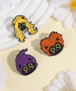 Hocus Pocus Black Cat x Mary Hair Enamel Pin - Image 3