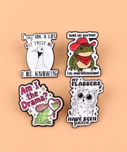Alternative view of Rizz Frog 'Hold On Partner I'm Overstimulated' Enamel Pin