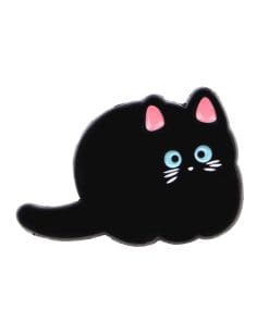 Fat Black Cat 'Lovely Pet' Enamel Pin