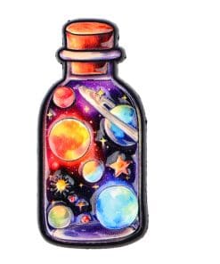 Starry Sky Planet Bottle Enamel Pin
