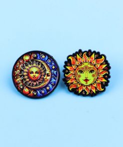 Sun and Moon Set of 2 Enamel Pin