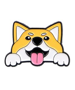 Kawaii Pet Peeking Shiba Inu Enamel Pin