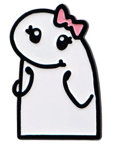 Flork of Cows Pink Bow Enamel Pin