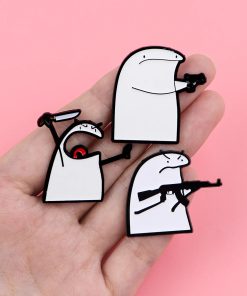 Alternative view of Flork of Cows Baseball Bat Enamel Pin
