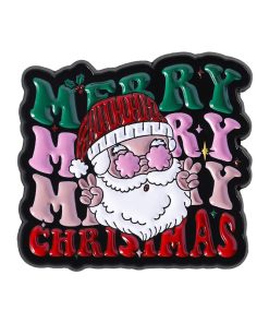 Santa Claus Merry Merry Merry Christmas Enamel Pin