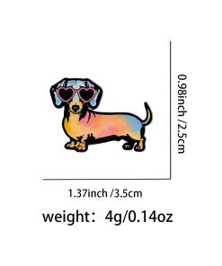 Alternative view of Cool Gradient Dachshund Enamel Pin
