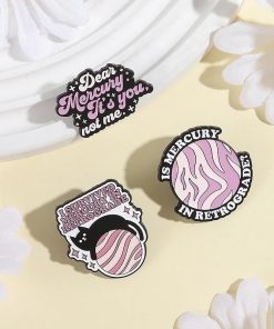 Alternative view of Black Cat I Survived Mercury In Retrograde Enamel Pin