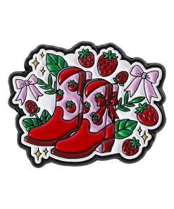 Fashion Strawberry Cowboy Boots Enamel Pin