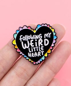 Alternative view of Following My Weird Little Heart Enamel Pin