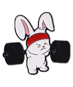 Cute Fitness Rabbit Enamel Pin