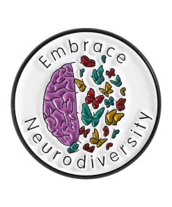 Embrace Neurodiversity Brain And Butterfly Enamel Pin