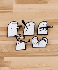 Alternative view of Flork of Cows I'll Kill You Enamel Pin